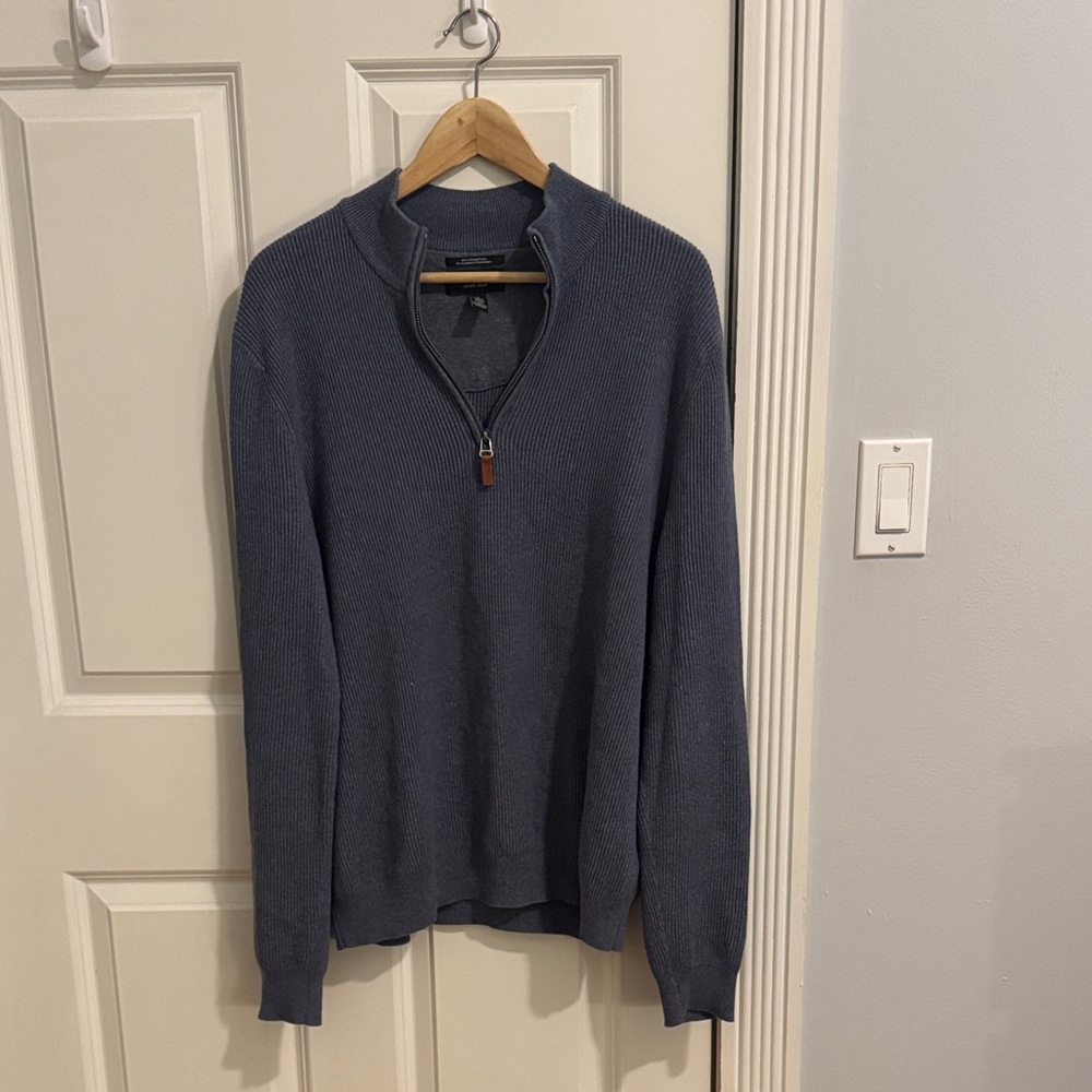 Nordstrom Men's Heathered Blue Quarter-Zip Sweater